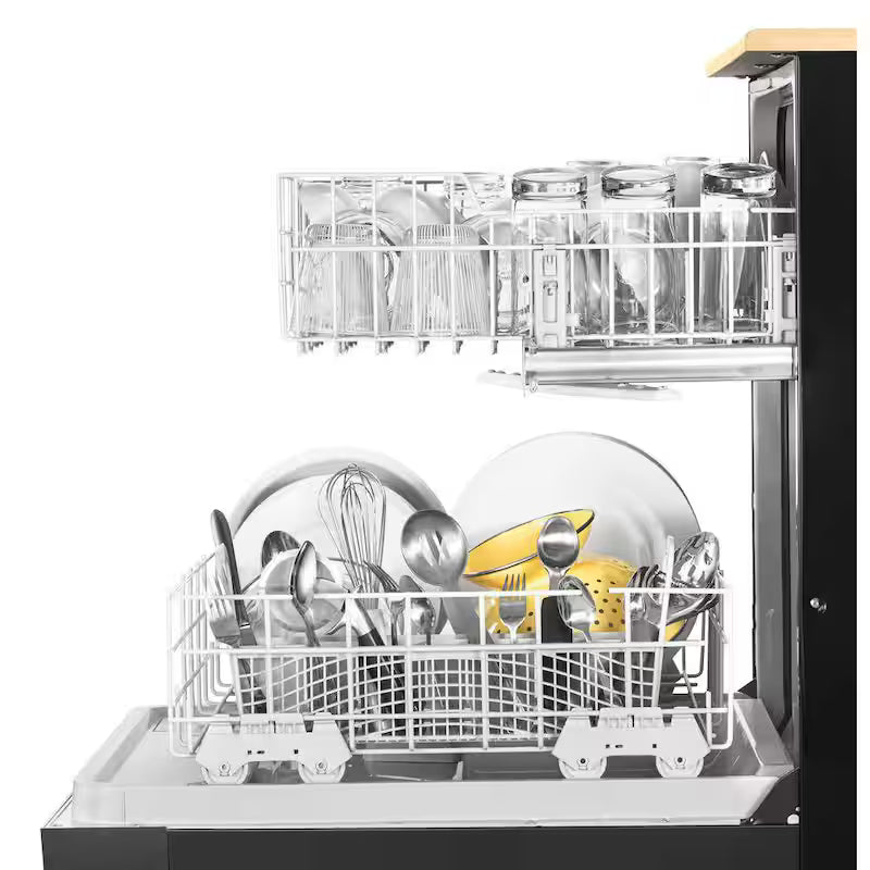 Black Front Control Heavy-Duty Portable Dishwasher with 12-Place Settings Q795608