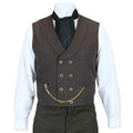 Brown Cotton Canvas Double Breasted Vest J18537