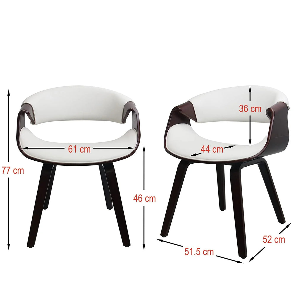 White PU Leather Bentwood Dining Chairs N349627