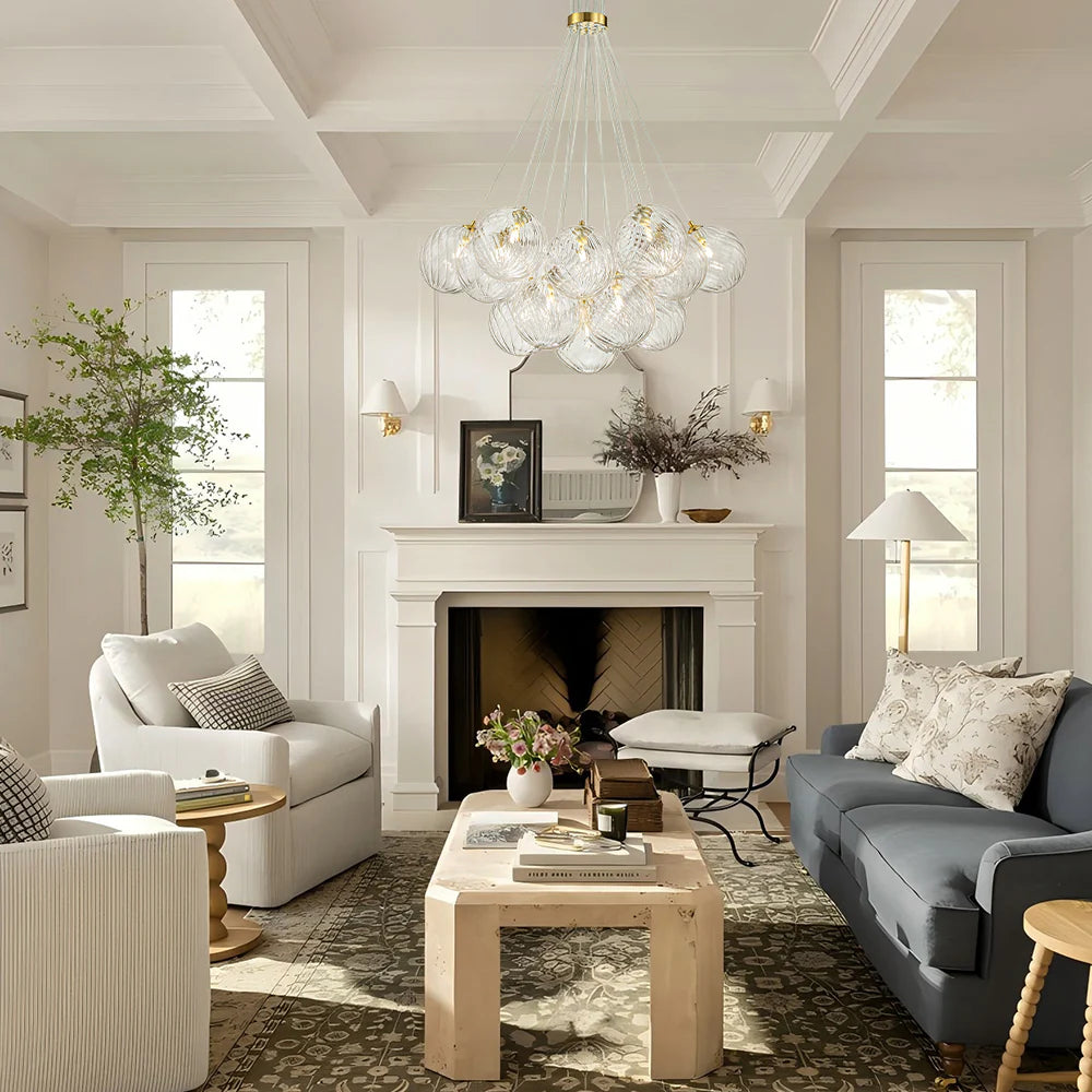 Ribbed Glass Bubble Chandelier Y6871