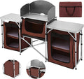 Camping Kitchen Table with 2 Side Tables R58790