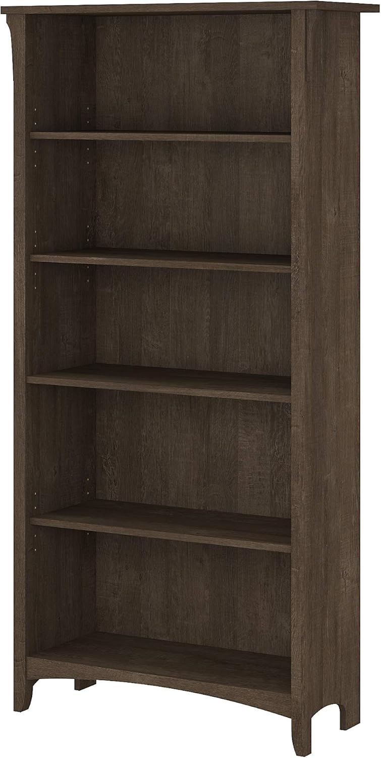 5 Shelf Bookcase in Vintage Black D142