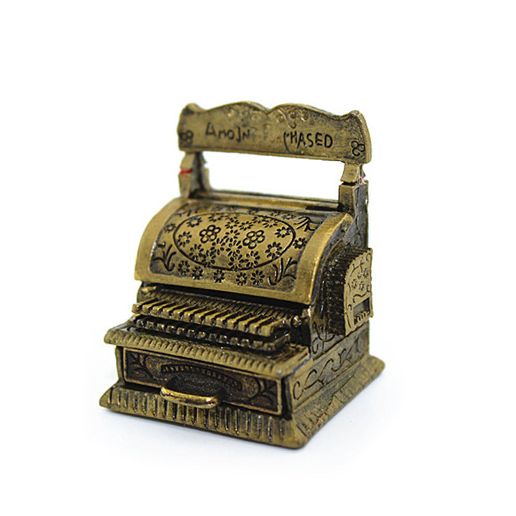 1:12 Scale Vintage Metal Cash Register Model Toy H47941