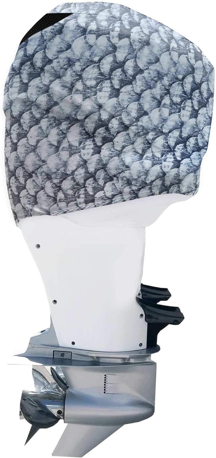 Grey Fish Scales Outboard Motor Cover O192262