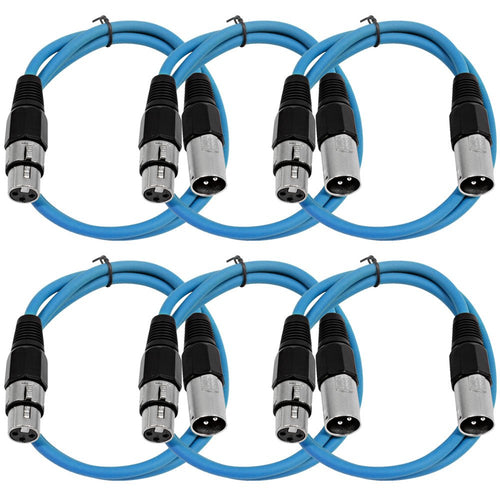 25' XLR Male to XLR Female Microphone Cables 6 Pack R375286