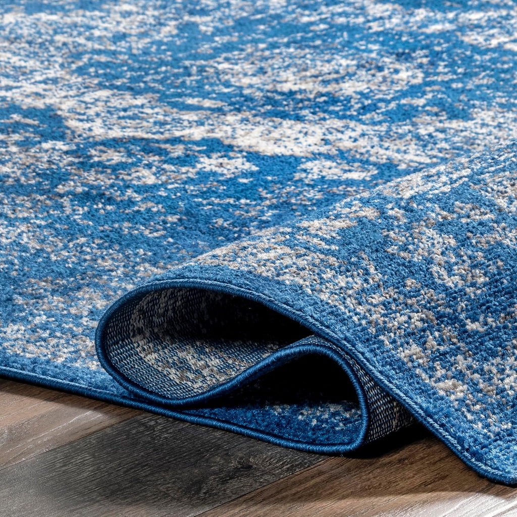 Dark Blue Vintage Runner Rug A975608