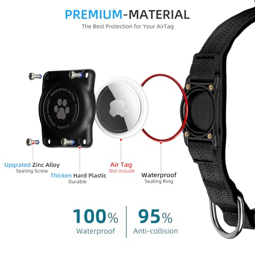 IP68 Waterproof Reflective Padded Dog Collar (M, Hotpink) R2280