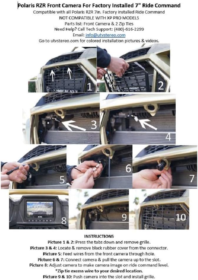 Front Camera for Factory Installed 7 Ride Command V44067
