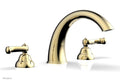 Polished Brass Deck Tub Set Curved Handles High Spout F324