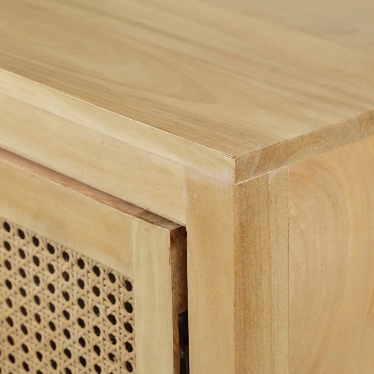 2 Door Mango Wood Cabinet with Wicker Caning S211847