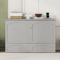 Gray Queen Size Murphy Bed with Storage Drawers T6587