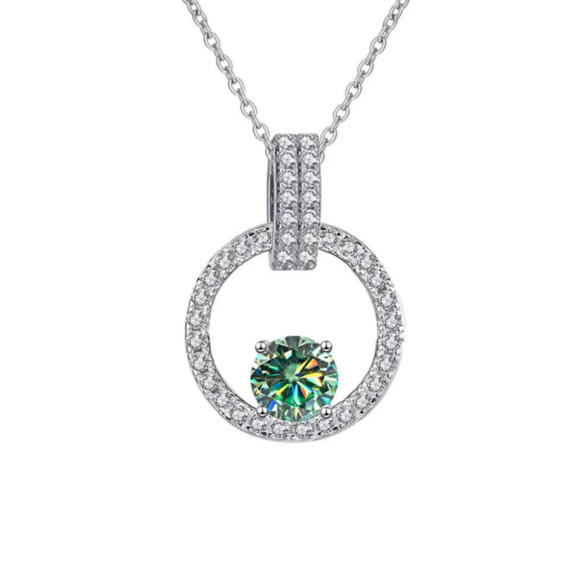 1CT Moissanite Pendant Necklace with Certificate B438