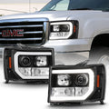 Black LED Projector Headlights Driver & Passenger Side B2563