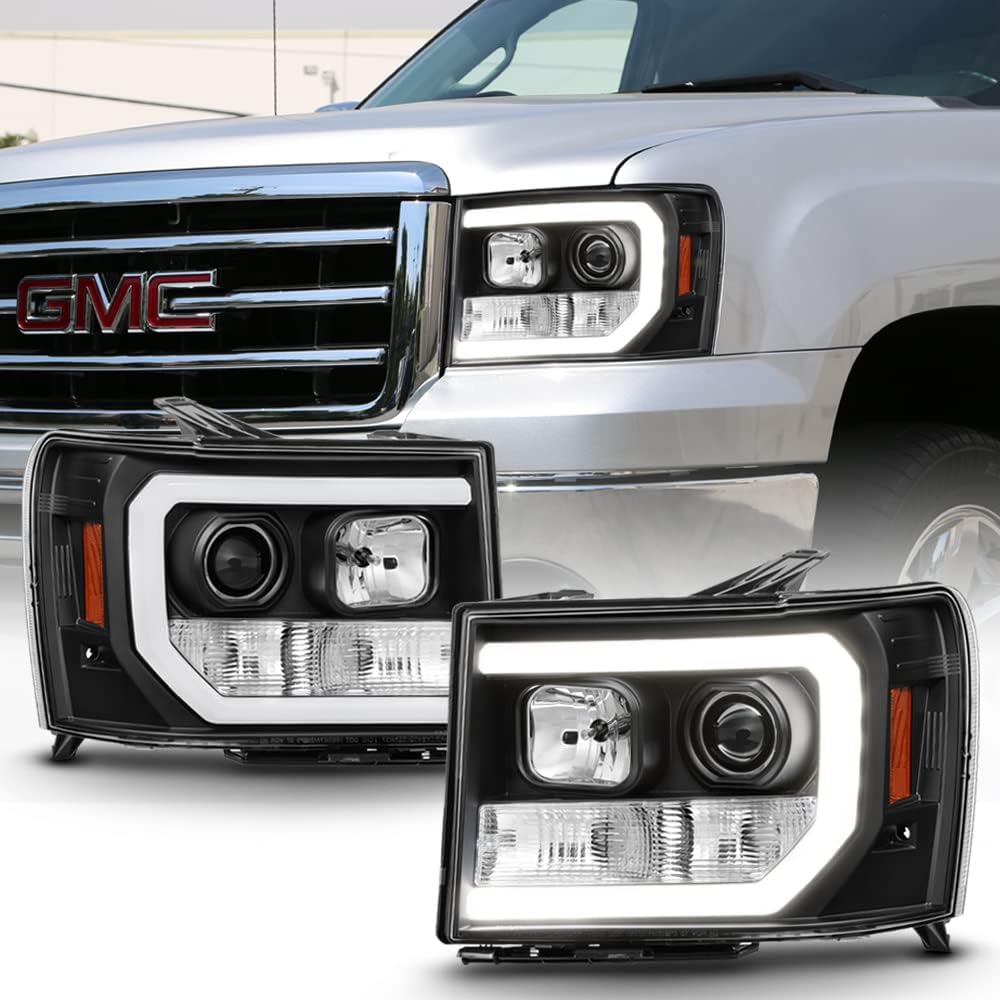 Black LED Projector Headlights Driver & Passenger Side B2563