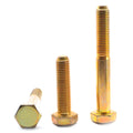 7/8x22-14 x 3 3/4x22 Fine Thread Grade 8 Hex Cap Screw USA Alloy Steel Yellow Zinc Plated U4803
