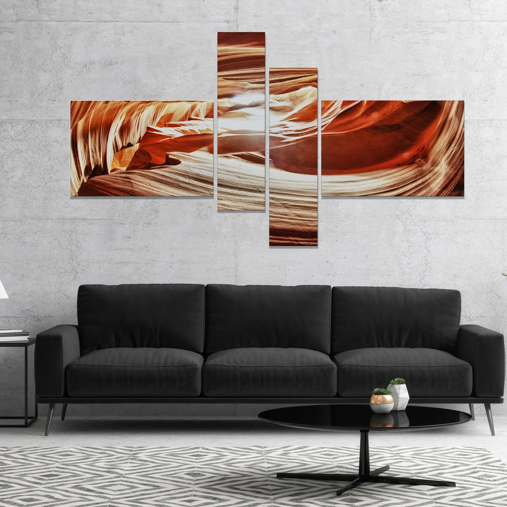 Antelope Canyon Arch Landscape Photo Canvas Art Print 60 in. wide x 32 in. high - 5 panels T50734
