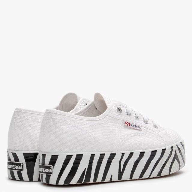 White Canvas Flatform Trainers G421996