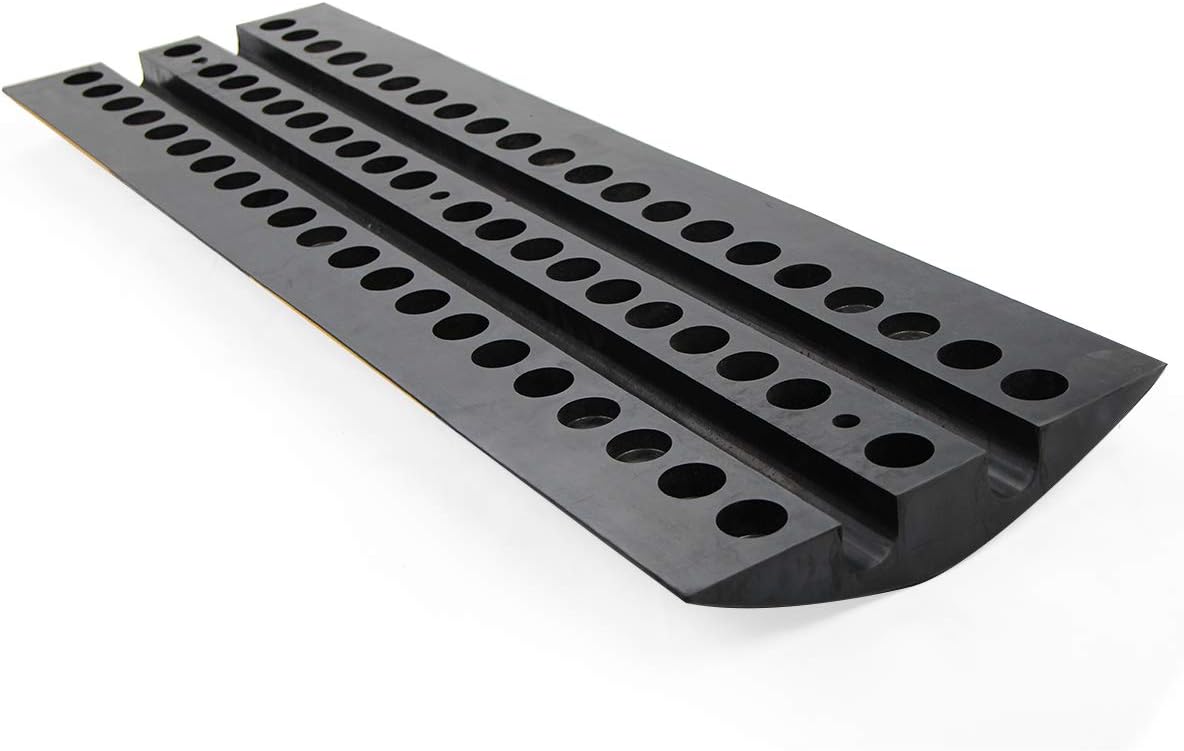 2 Channel Heavy Duty Rubber Speed Bumps with 3 Bolts, Pack of 2 C981