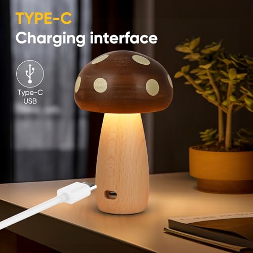 Portable Cordless Rechargeable LED Mushroom Lamp Y371645