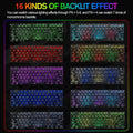 Wired Game Keyboard and Mouse Combo with RGB LED Backlit Mechanical Feel Keyboard and 6 Button 3200 DPI Mice and Large RGB Mouse Pad R131941