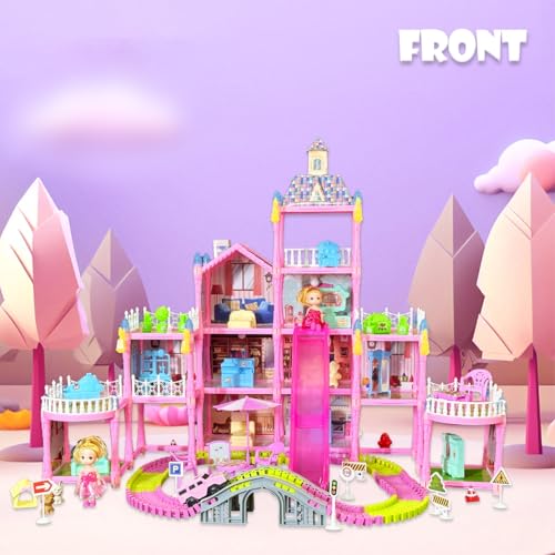 Dollhouse Playset with Toy Furniture and 3 Dolls U64399
