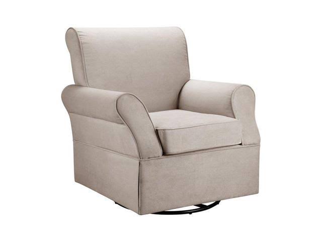 Beige Swivel Glider Chair with Ottoman G9158
