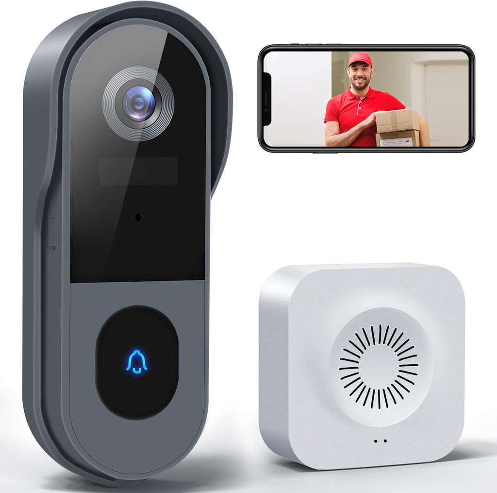 1080P FHD WiFi Video Doorbell Camera with Chime, Pack of 2 I404