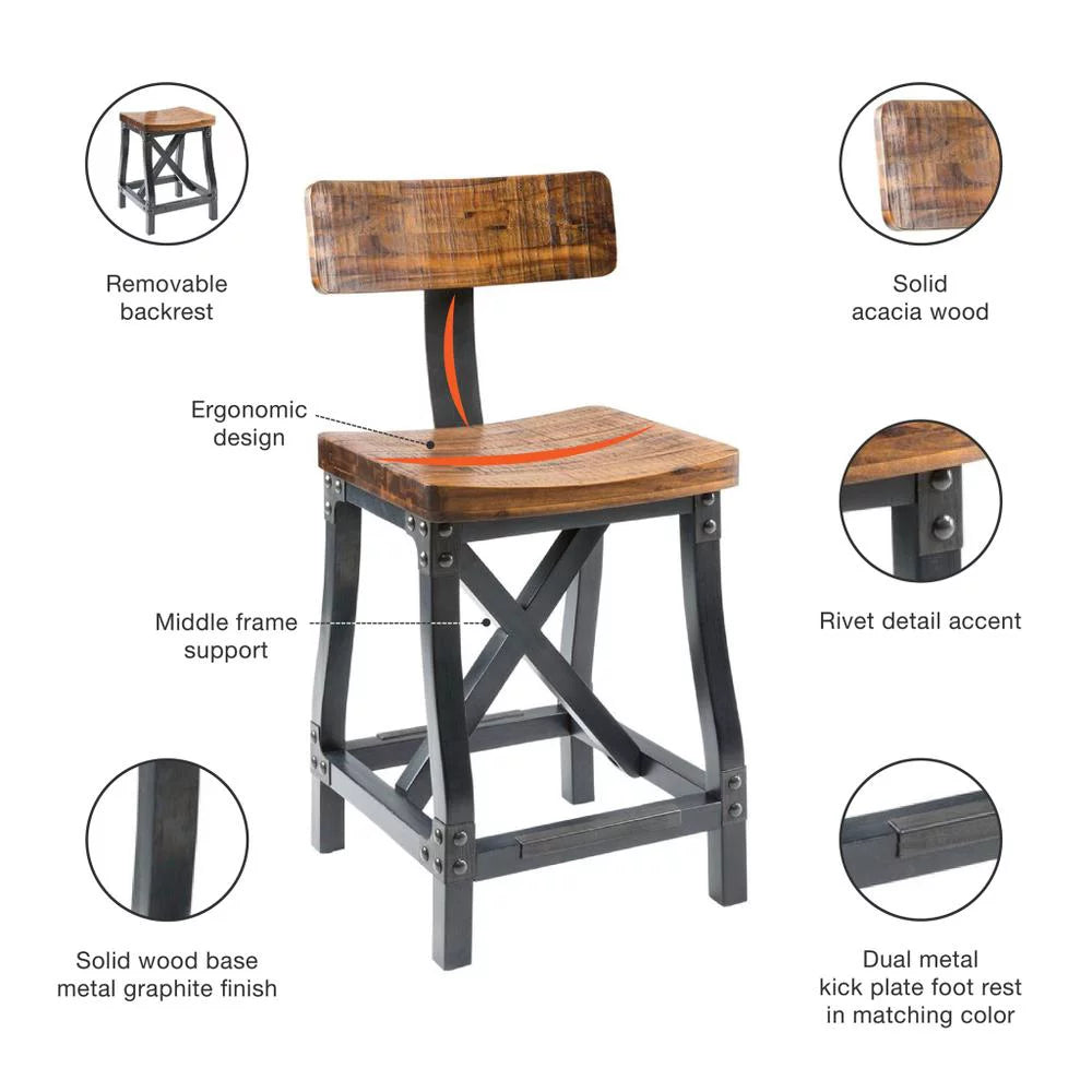 Wood Frame Counter Stool Q187507