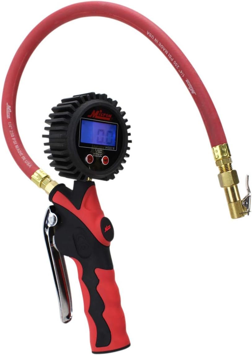 Heavy-Duty Digital Tire Pressure Gauge and Inflator with Lock-on Chuck, 255 PSI, Pack of 2 I481