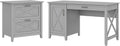 54W Cape Cod Gray Computer Desk with Storage and 2 Drawer File Cabinet S99340