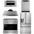 36 Gas Range, Range Hood, Refrigerator, Dishwasher and Microwave H16119