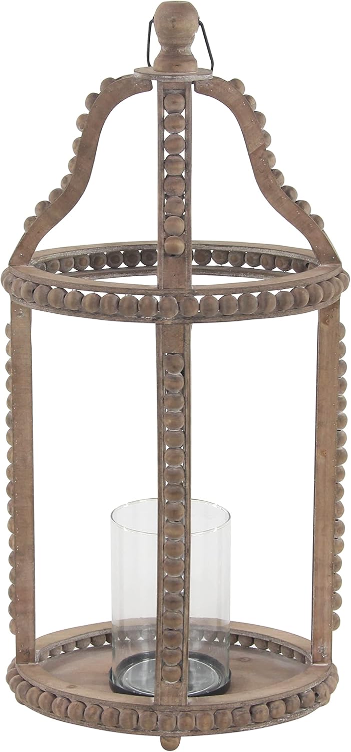 Rustic Wood and Glass Candle Lantern Z978296