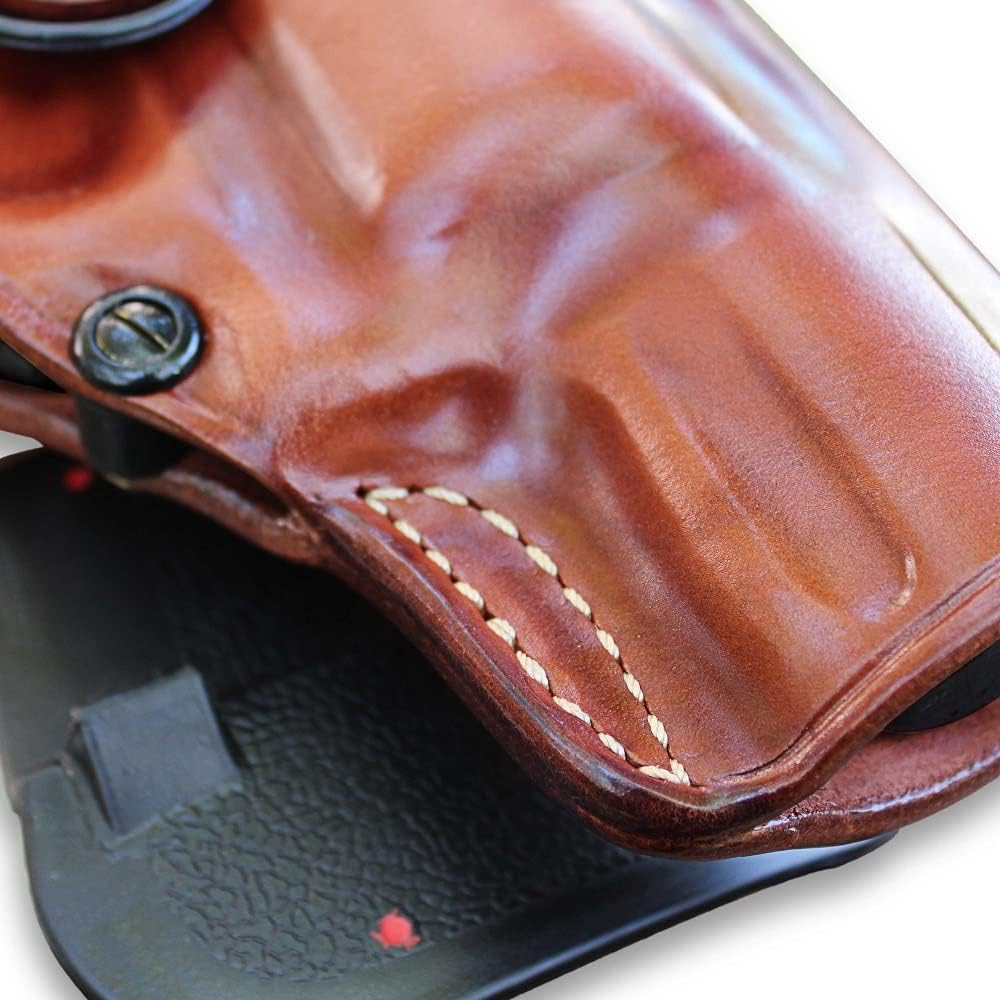 Brown Leather OWB Revolver Holster with Retention Strap for 2.5'' Barrel B3956