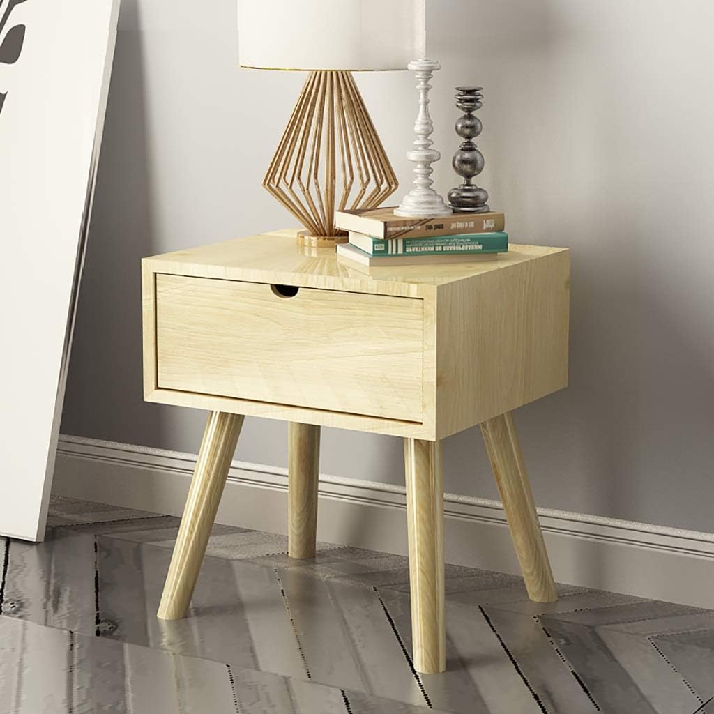 Solid Wood Bedside Table with Drawers M553694