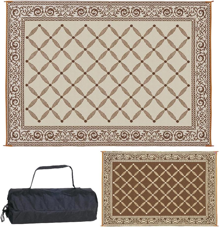 Brown/Beige 6-Feet x 9-Feet Reversible Mat M96341