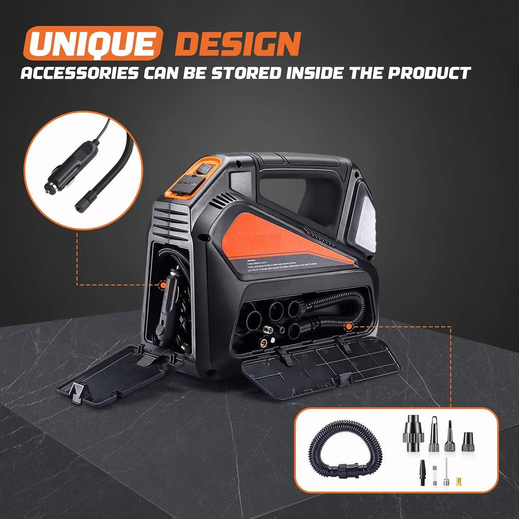Car Tire Inflator Portable Air Compressor with Pressure Gauge, Pack of 2 I4403