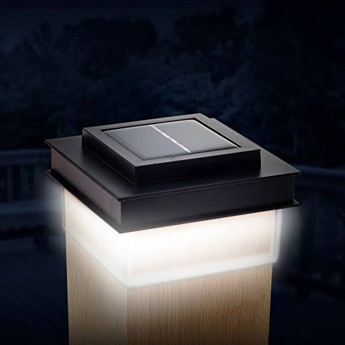 Translucent 12 Lumen LED Solar Post Cap Light 12 Pack Black S6486