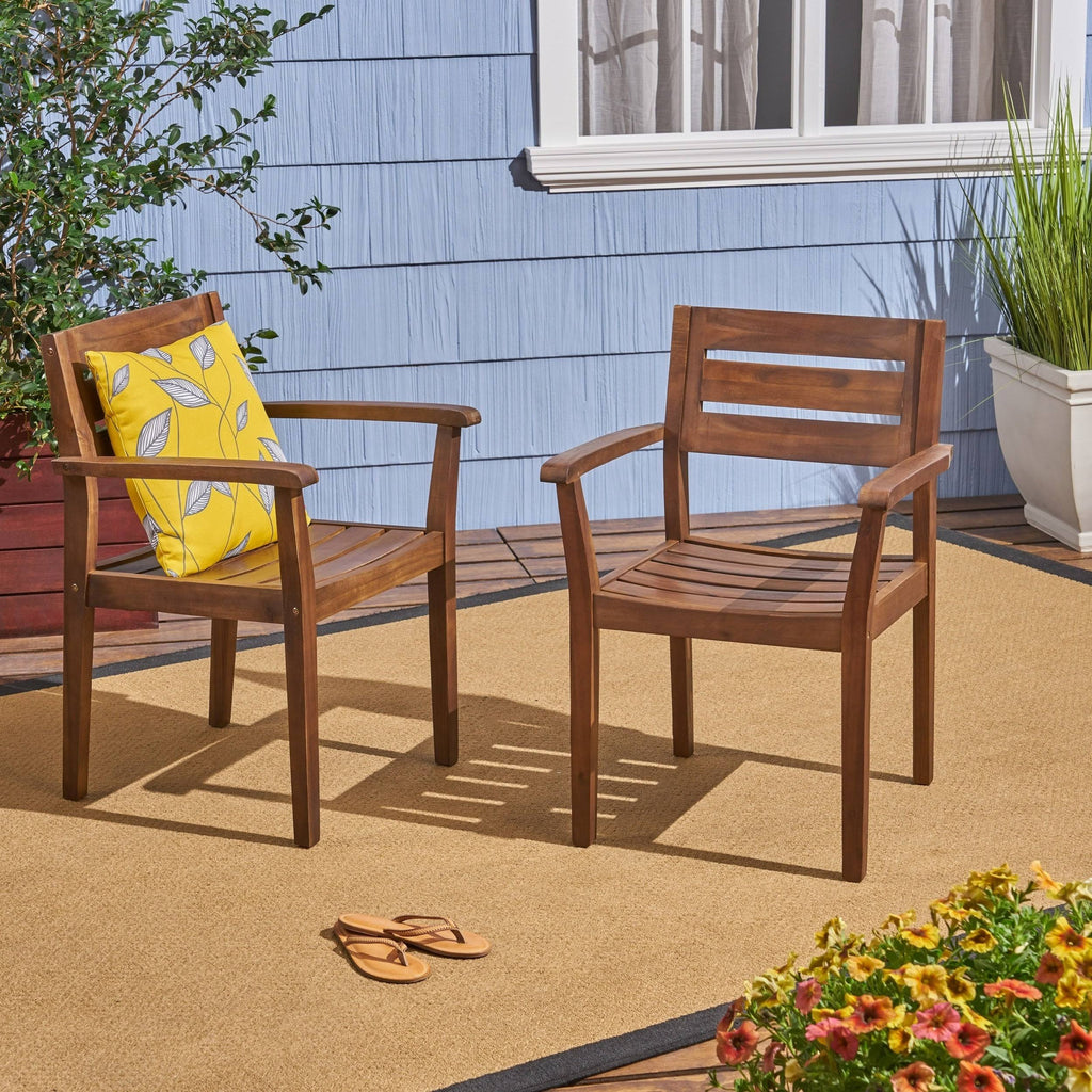 Acacia Wood Dining Chair Set of 2 R408287
