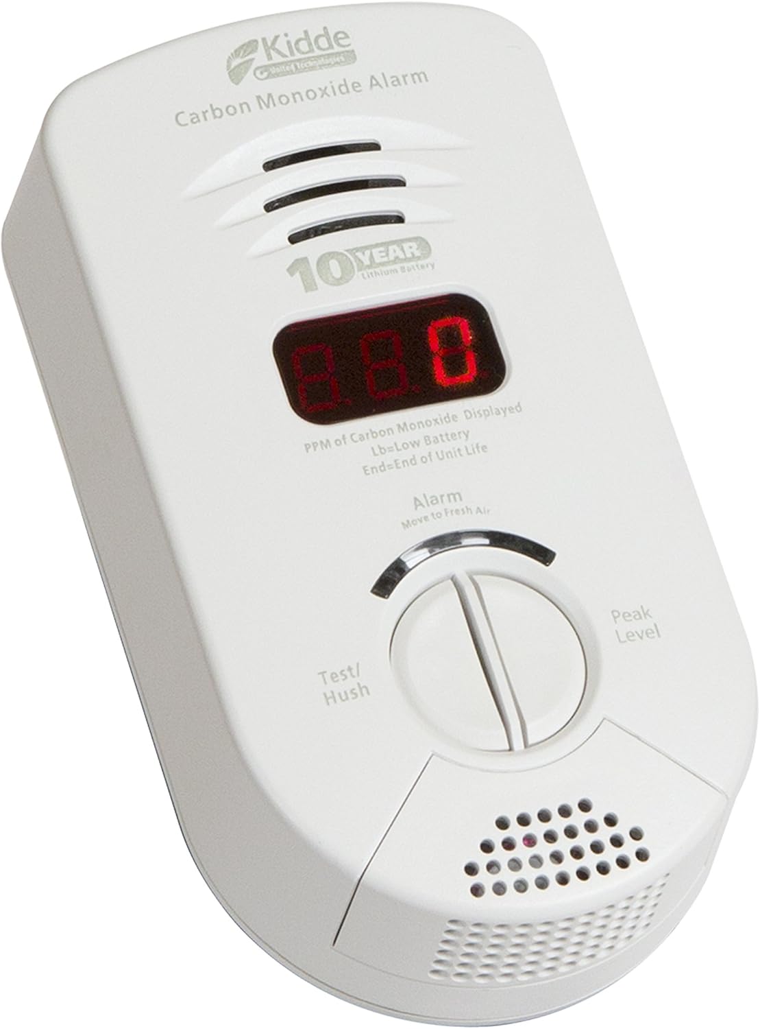 White Plug-in Carbon Monoxide Detector Alarm with Sealed Lithium Battery Backup and Digital Display A38991