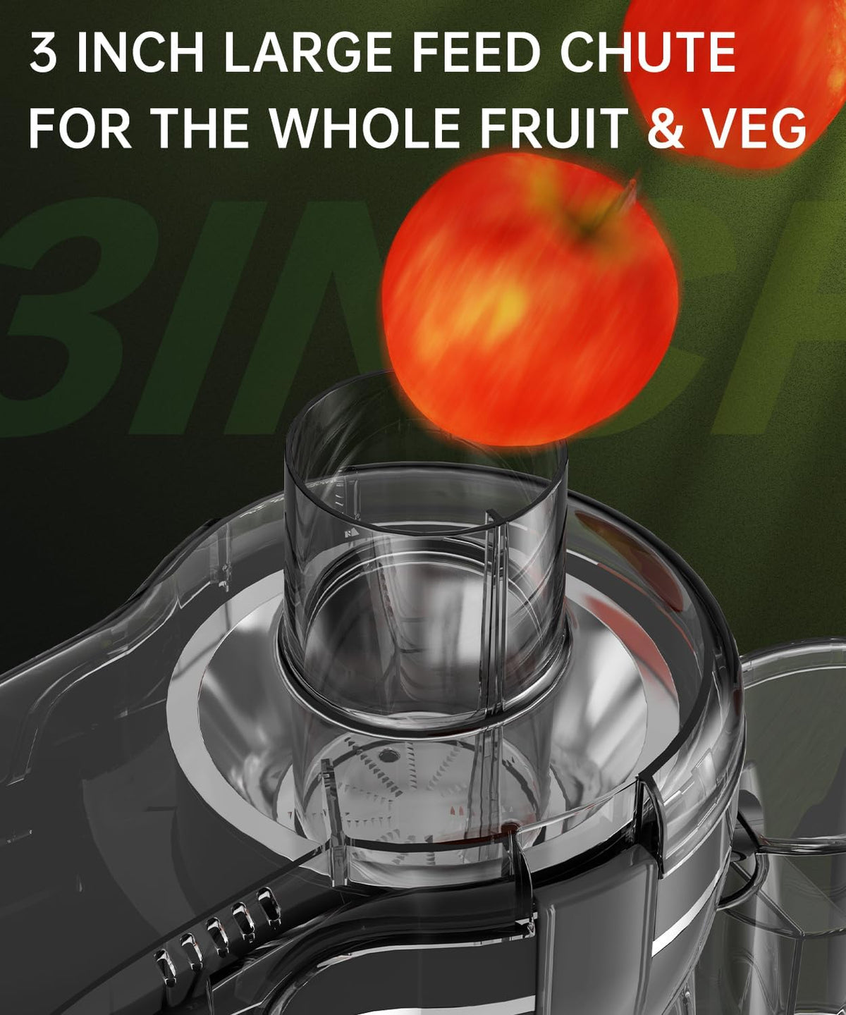 500W Stainless Steel Juicer with 3 Inch Wide Chute F233