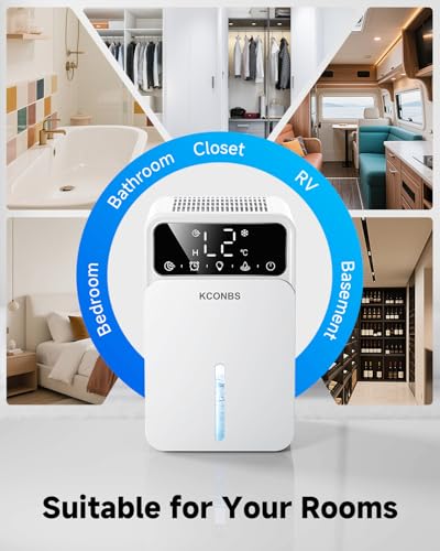60 OZ Dehumidifier with Auto Shut Off, Timer, 7 Colors LED Light D557138