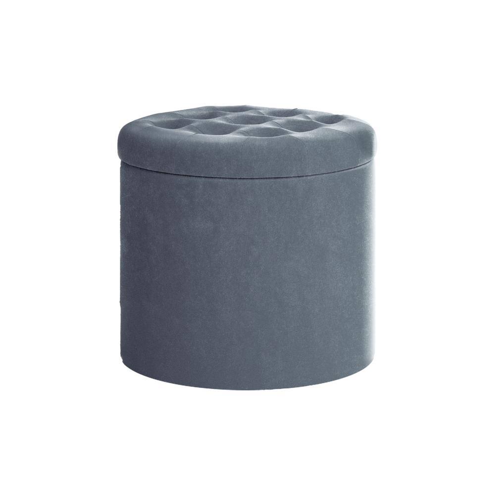 Gray Tweed Storage Ottoman H6769