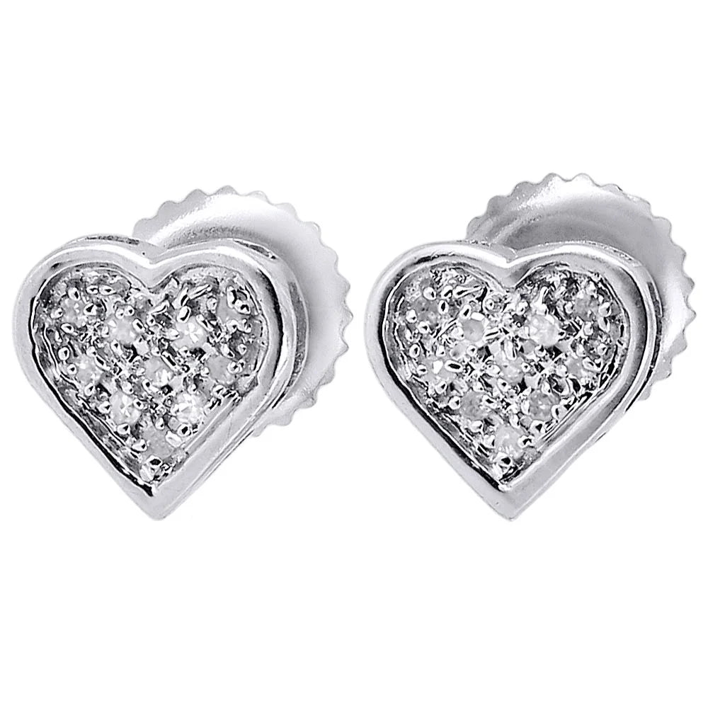 Sterling Silver Heart Stud Earrings D842