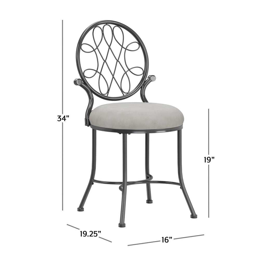 Chrome Metal Vanity Stool C683