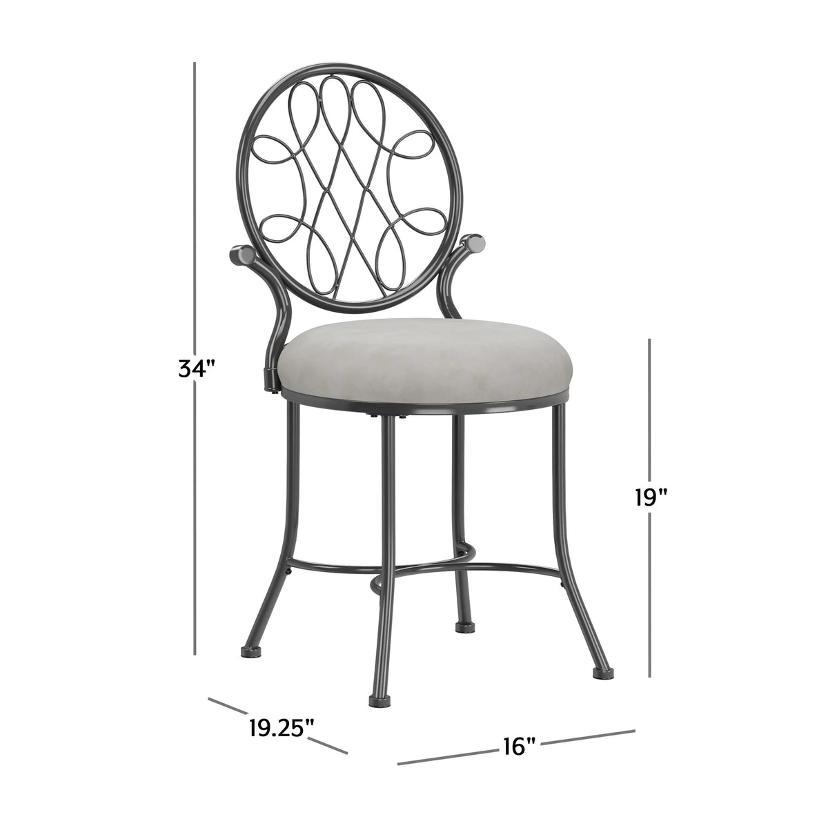 Chrome Metal Vanity Stool C683