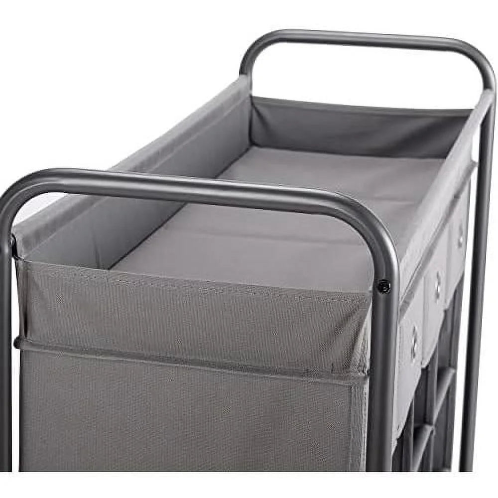 Grey 16 Cubby Shoe Rack Organizer with 4 Drawers B594