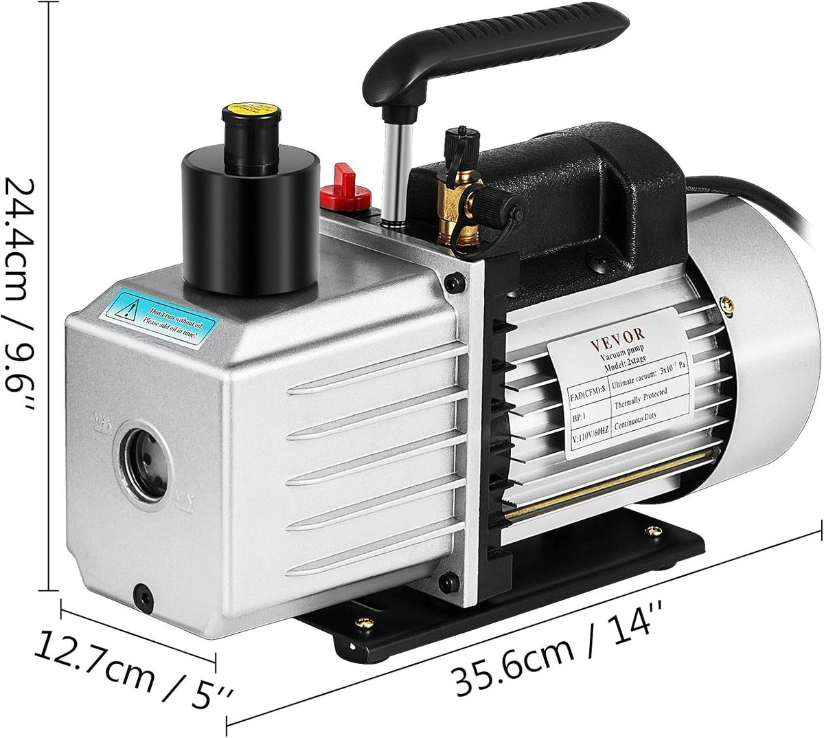 8CFM 1 HP Two Stage Air Conditioning Vacuum Pump 120V 0.3PA W477