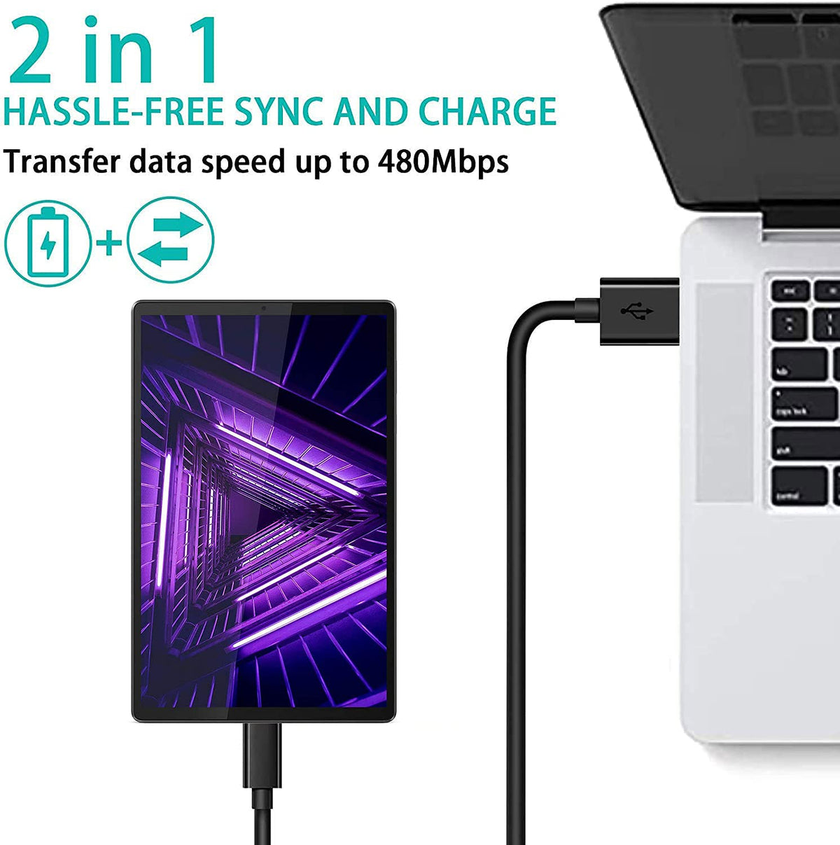 Charging Cable for Dragon Touch Max10 Tablet (5FT) X67371
