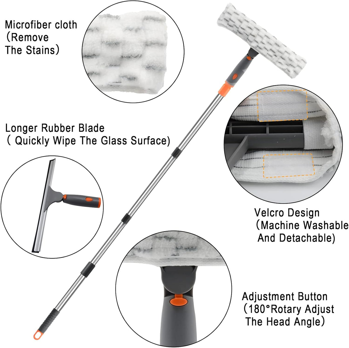 11” Microfiber Cloth and 12” Wide Squeegee Cleaner Kit, Pack of 2 L466171