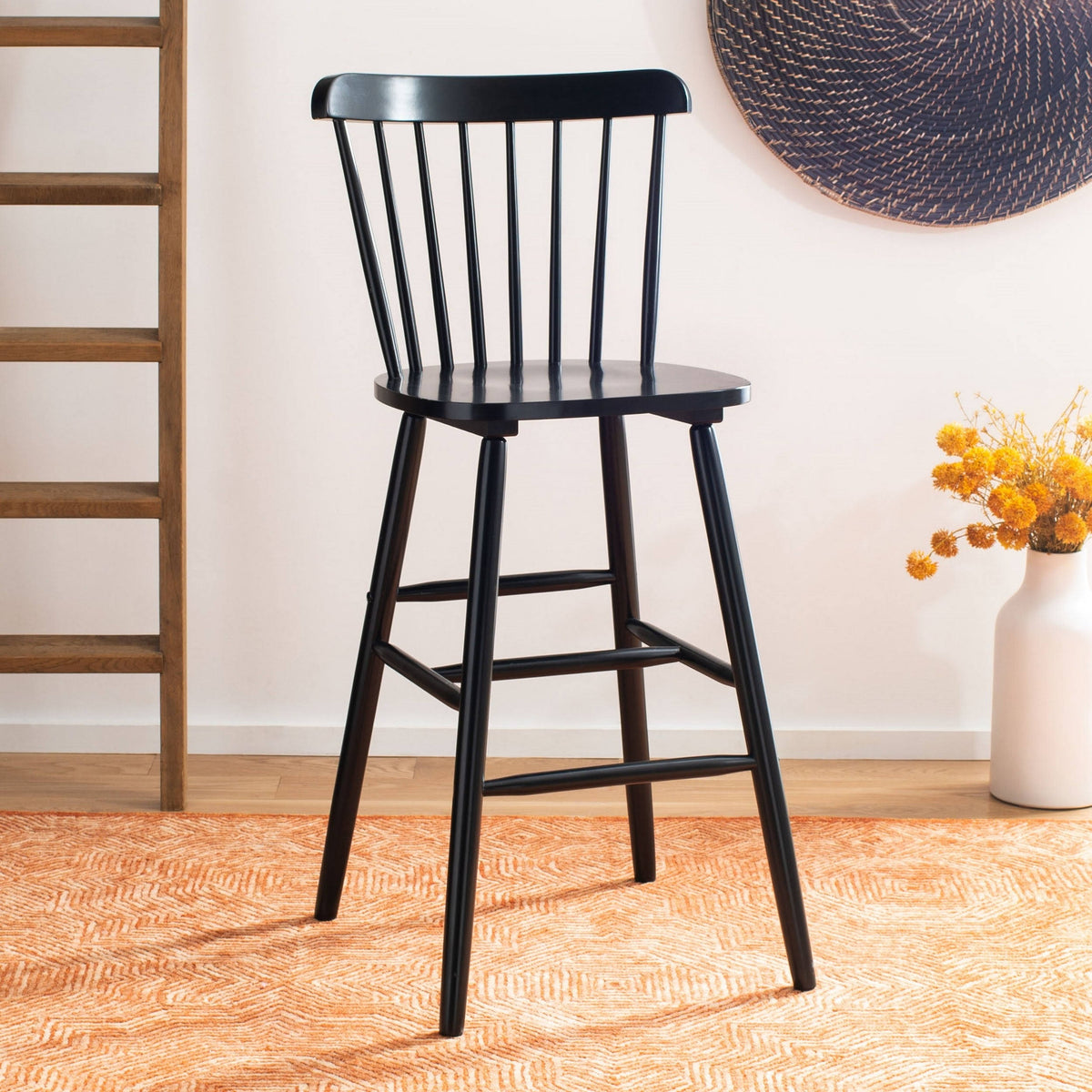 Black Bar Stool Set of 2 B90329